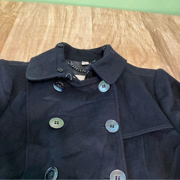 Burberry London Wool Cashmere Double Breasted Trench Coat Black Womens Size 2 - Picture 4 of 16